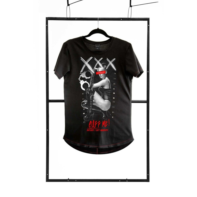 T-shirt men black L fashion